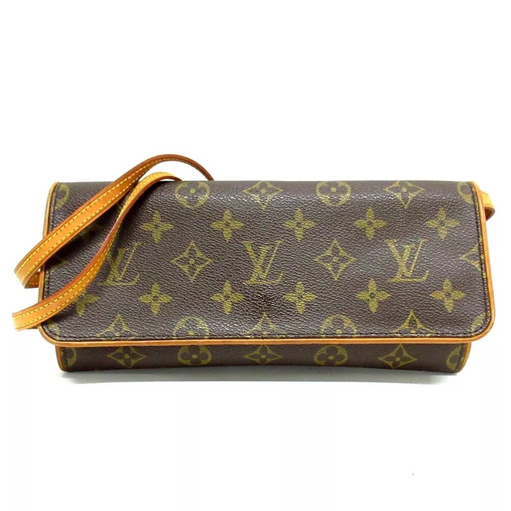 100% Authentic LOUIS VUITTON Pochette Twin GM M51852 Brown Monogram Shoulder Bag - Picture 1 of 10